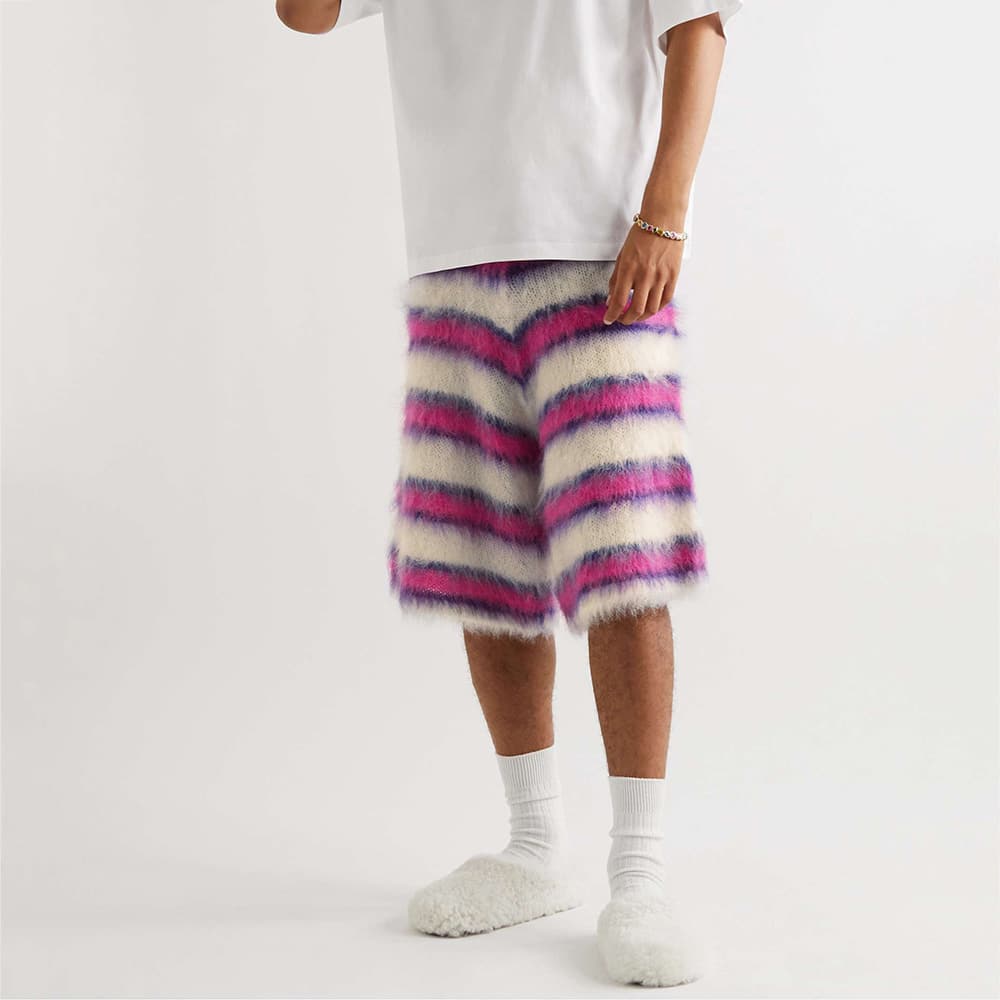 mohair knitted drawstring short model show