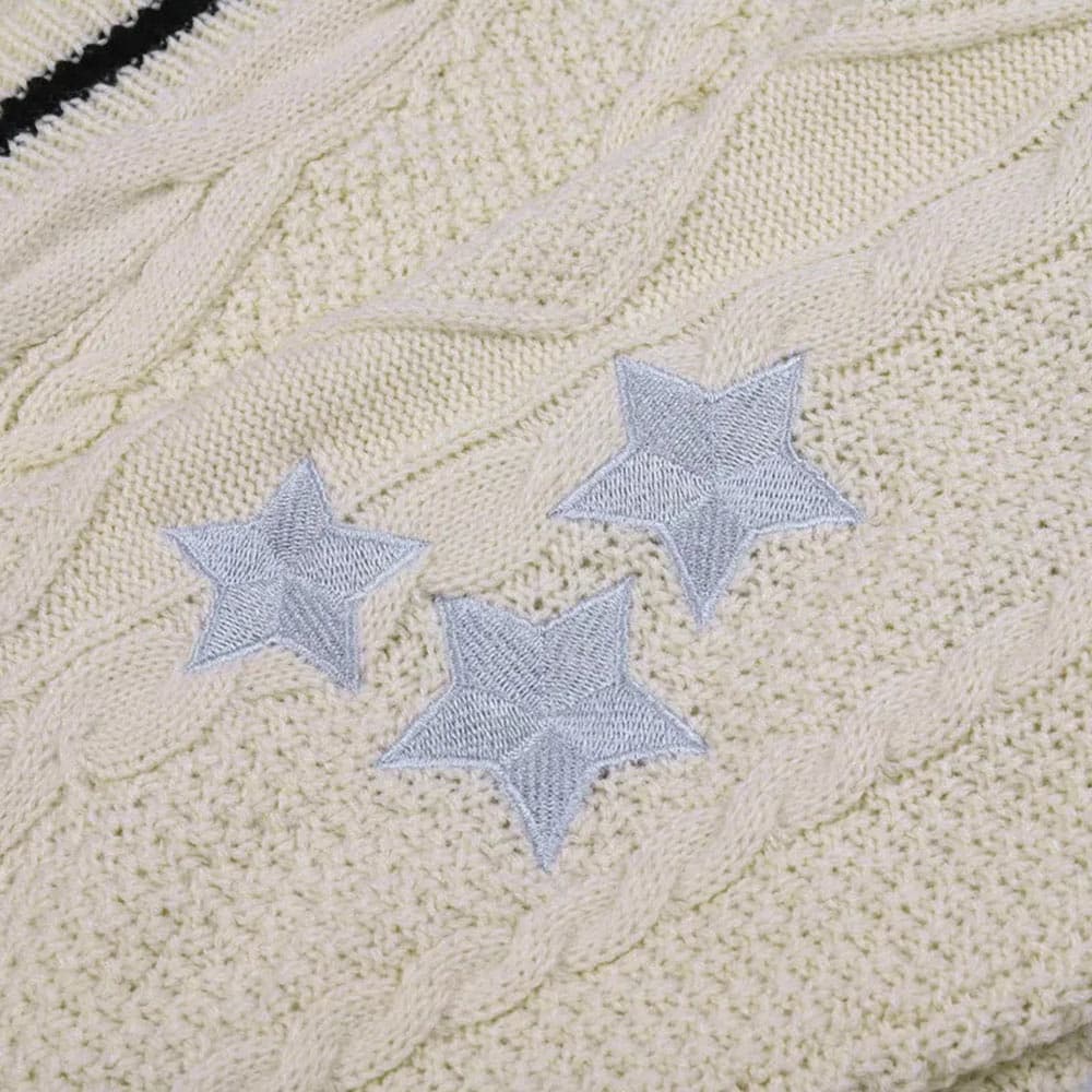 custom star cable knit cardigan design