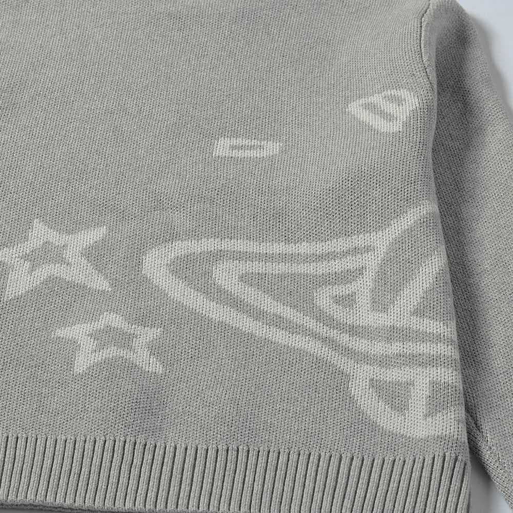 Men's Style Custom Jacquard Planet Pattern Knit Pullover