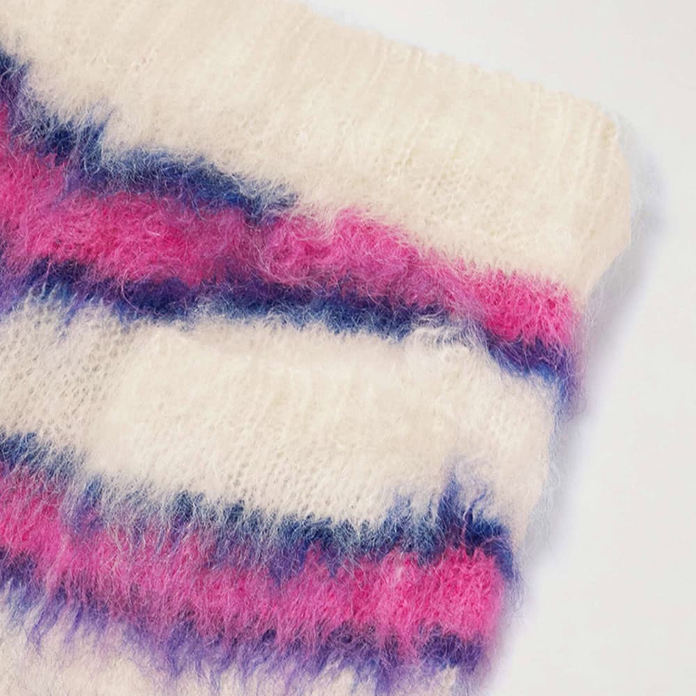 mohair materials in knitted drawstring shorts