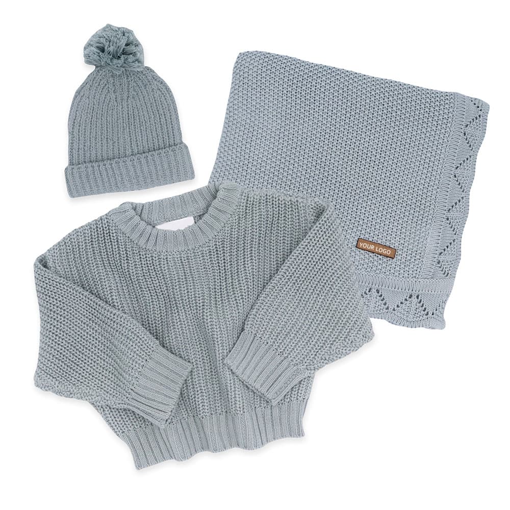 Set Includes: Sweater, Pants, Pom-Pom Hat
