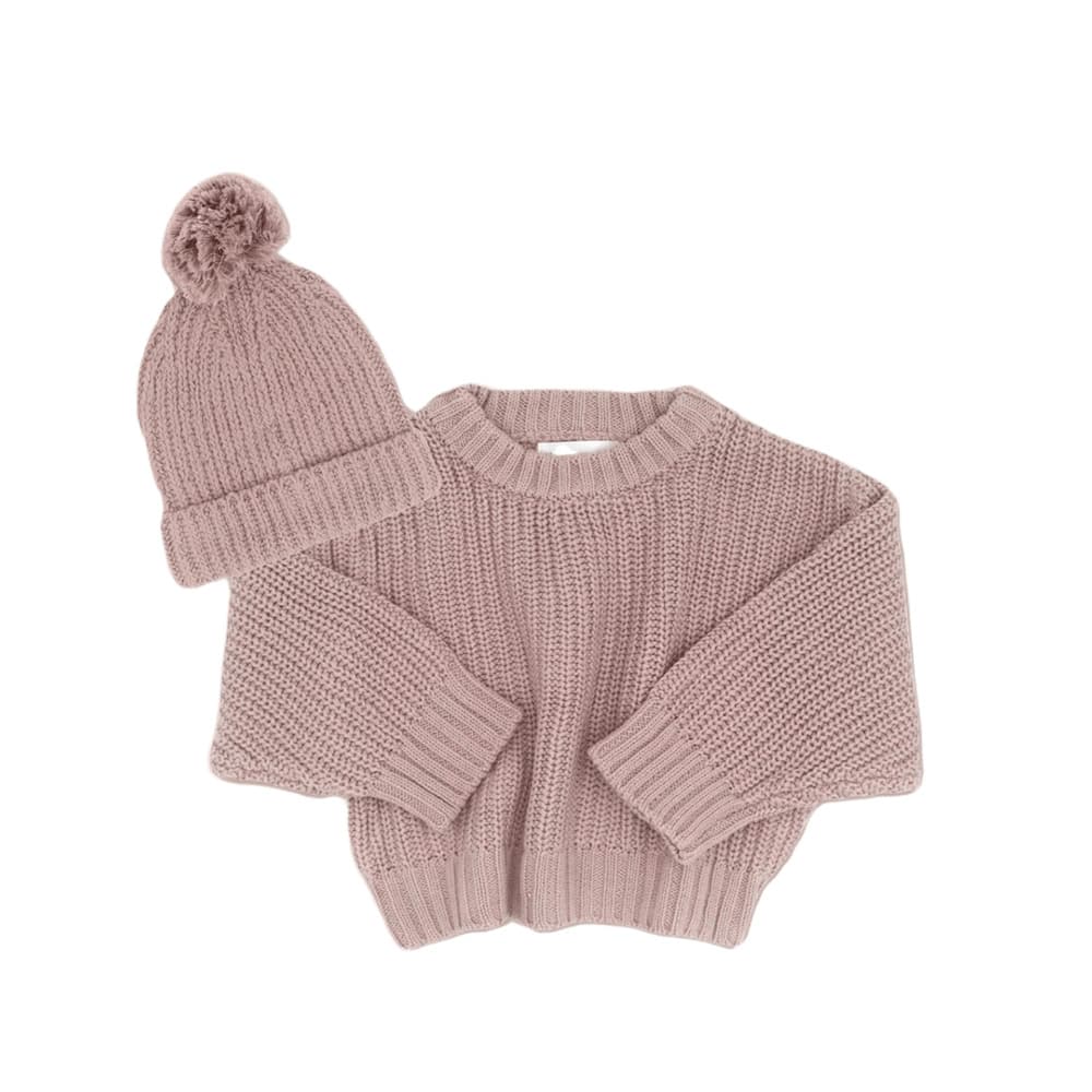 pink baby cotton sweater set