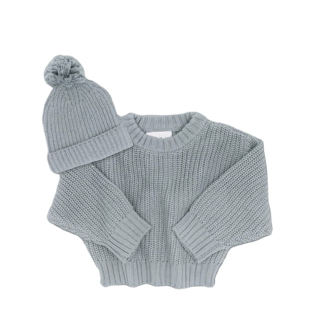blue baby cotton sweater set