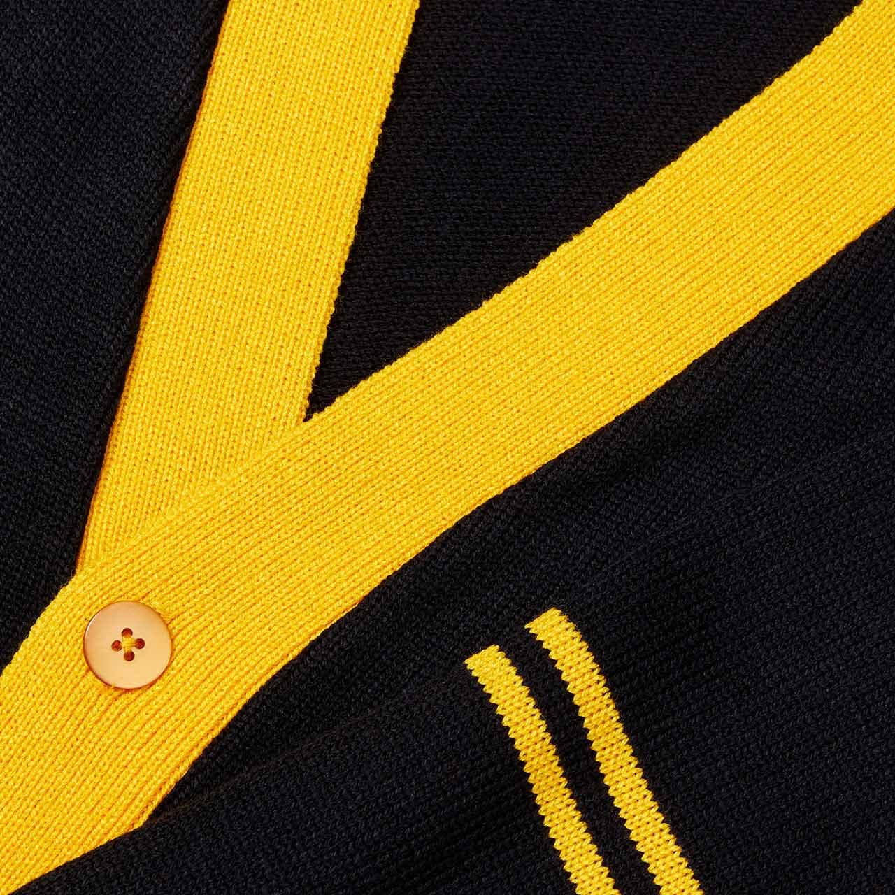 Men Jacquard Knit Varsity Cardigan Sweater